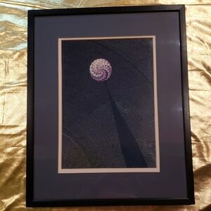 Abstract Spiral Art in Black Frame